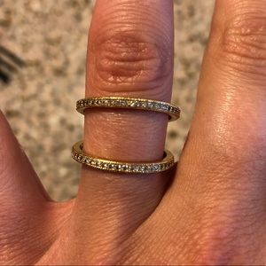 Melanie Auld Gold and Pavé Double Ring